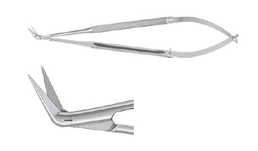 Мікроножиці круглі ручки 60° гострі/гострі 165 мм